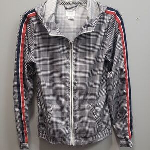 Empyre Clothing NWOT Checkered Hooded Windbreaker Jacket, Small